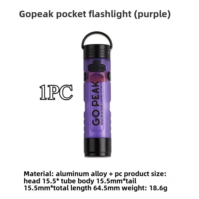 Mini LED Pocket Flashlight - Key Clip Light for Bags - 1 Piece Purple