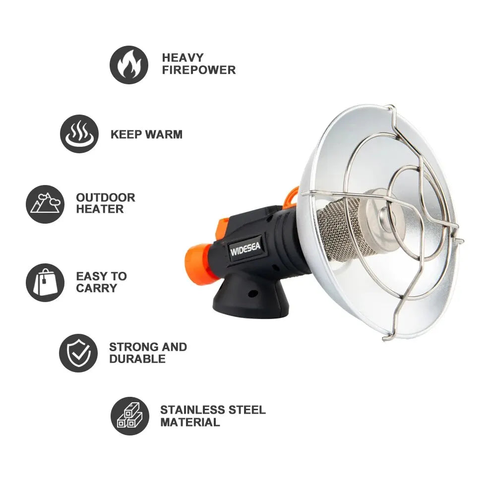 Portable Camping Heater - Steel Stove Attachment for Outdoor Use
