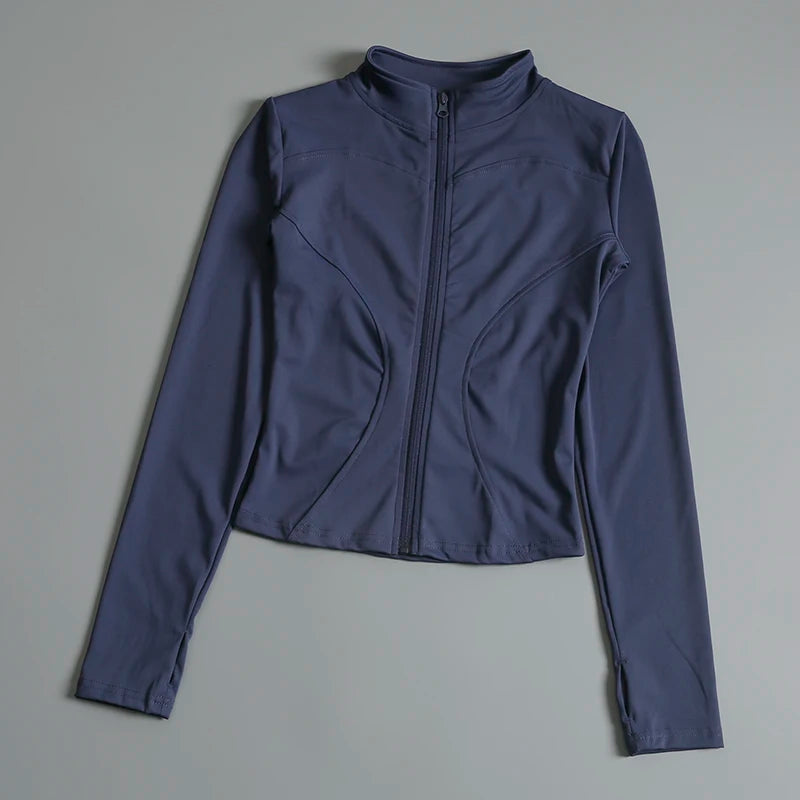 Women's Yoga Zip Jacket - Stand Collar Sports Top