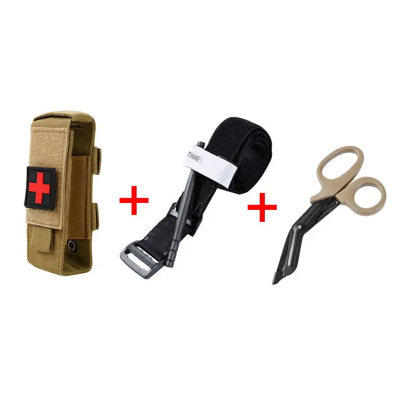 MOLLE First Aid Pouch - Outdoor Organizer for Kit Storage - Khaki Suit