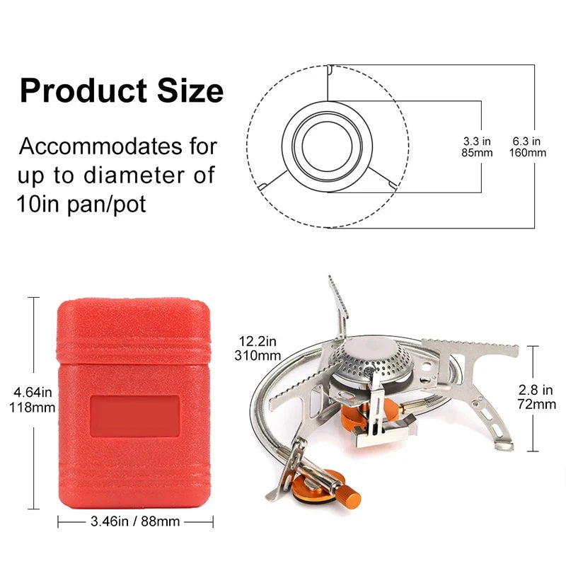 Folding Camping Gas Stove - 3500 W Cooker for Backpacking