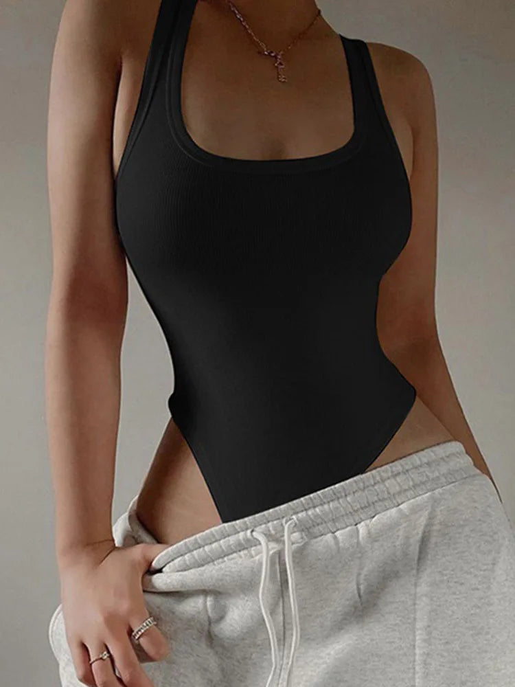 Women's Halter Knit Bodysuit – Stretch Fit for Clean Summer Looks