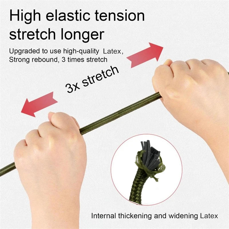 Elastic Bungee Cord - Tie Strap with Hooks for Gear