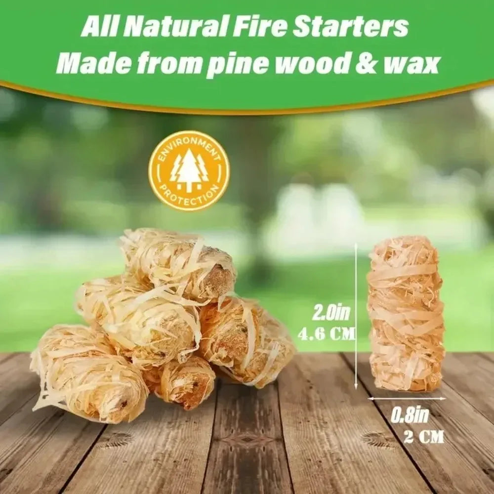 Wax Wood Fire Starter Sticks - BBQ Starter Set for Camp Cooking