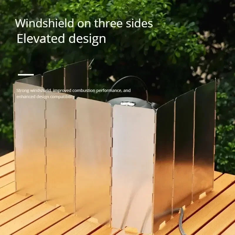 Camping Stove Windshield - 8-Piece Folding Wind Screen