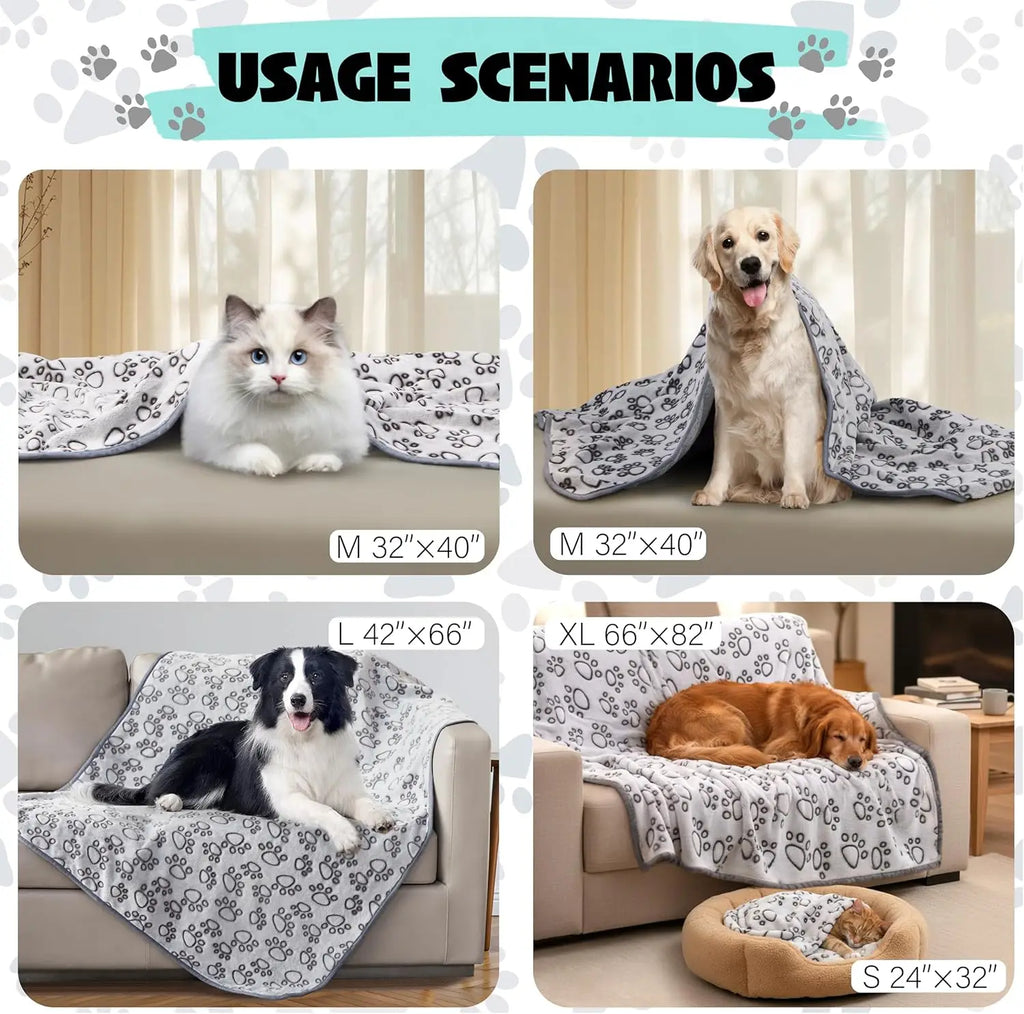 Pet Blanket - Soft Indoor Cover for Cats and Dogs