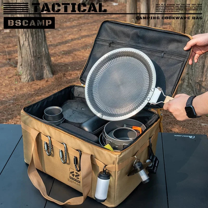 Insulated Camping Storage Bag - 30-42 L Picnic Organizer