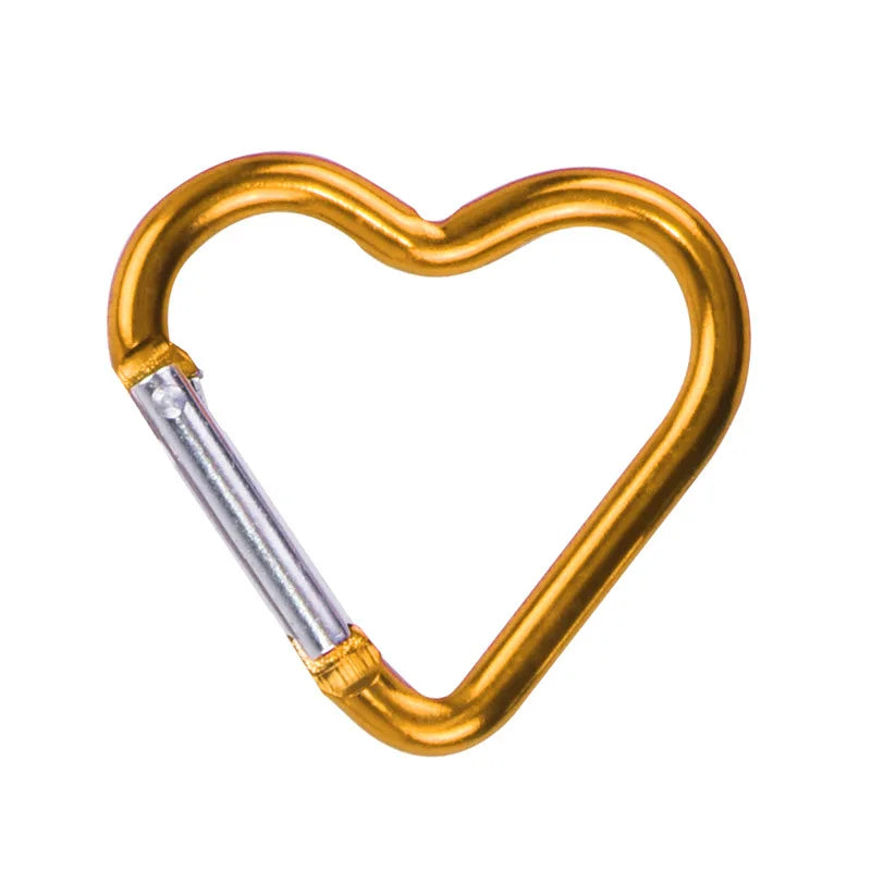 Heart-Shaped Carabiner Clip - Keychain Hook for Bags - Yellow