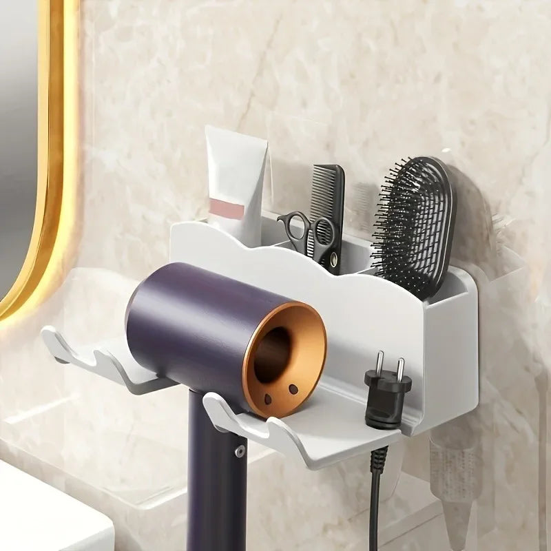 Hair Dryer Storage Rack Perforated - For Bathroom and Home Storage