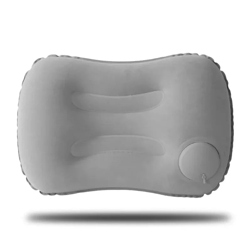 Inflatable Travel Pillow - Compact Support for Trips and Camping - Gray