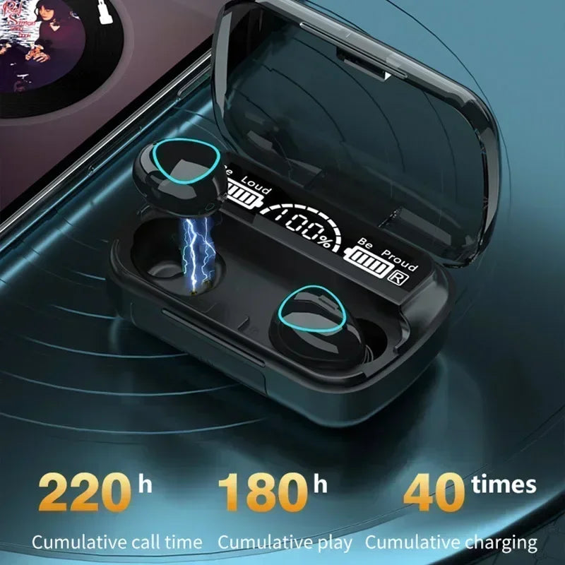 Wireless Bluetooth Earbuds with LED Charging Case – M10