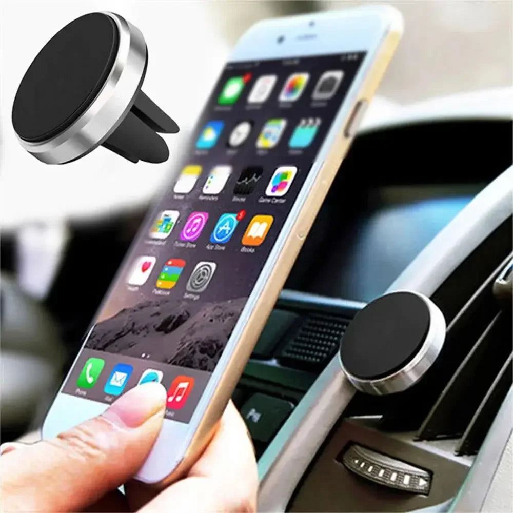 Magnetic Round Car Phone Holder – Dashboard & Vent Mount