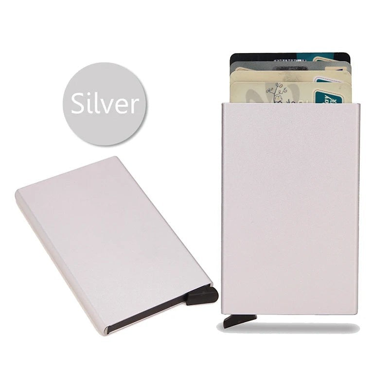 Pop-Up Minimalist Slim Card Holder Wallet in Silver product image