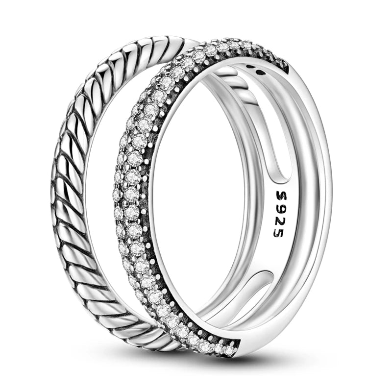 Zircon Geometric Ring - Minimalist Silver-Color Jewelry - Style Kjr067