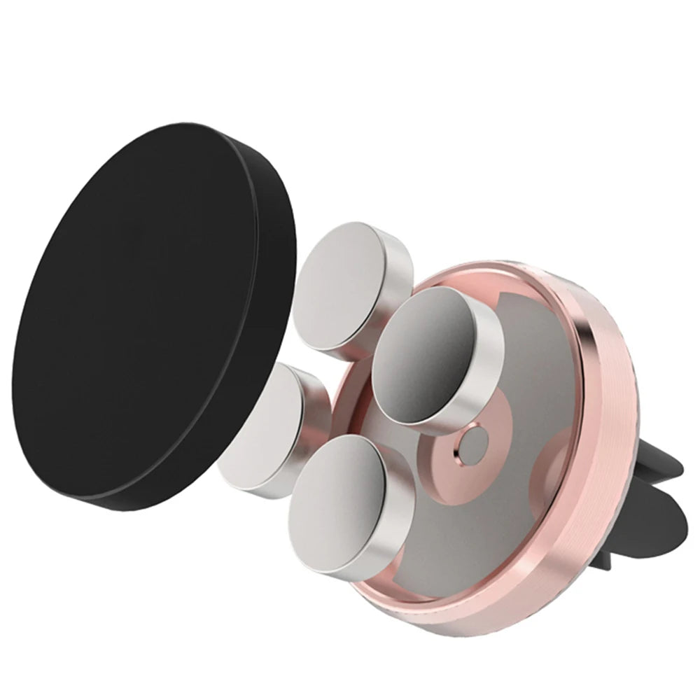 Magnetic Round Car Phone Holder – Dashboard & Vent Mount