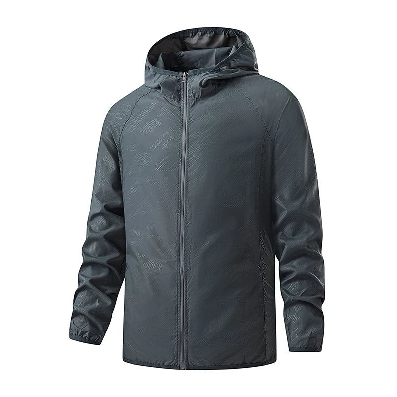 Packable Hiking Windbreaker - Lightweight Unisex Jacket - Unisex Gray