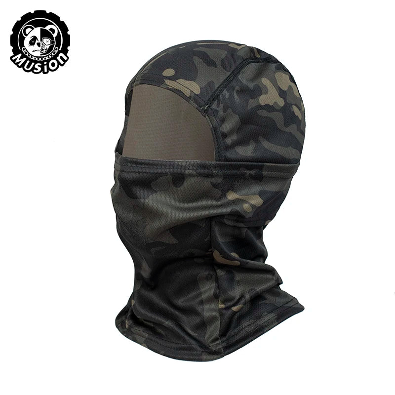 Lightweight Balaclava Face Cover - Outdoor Cycling and Hiking Mask - Black Camouflage