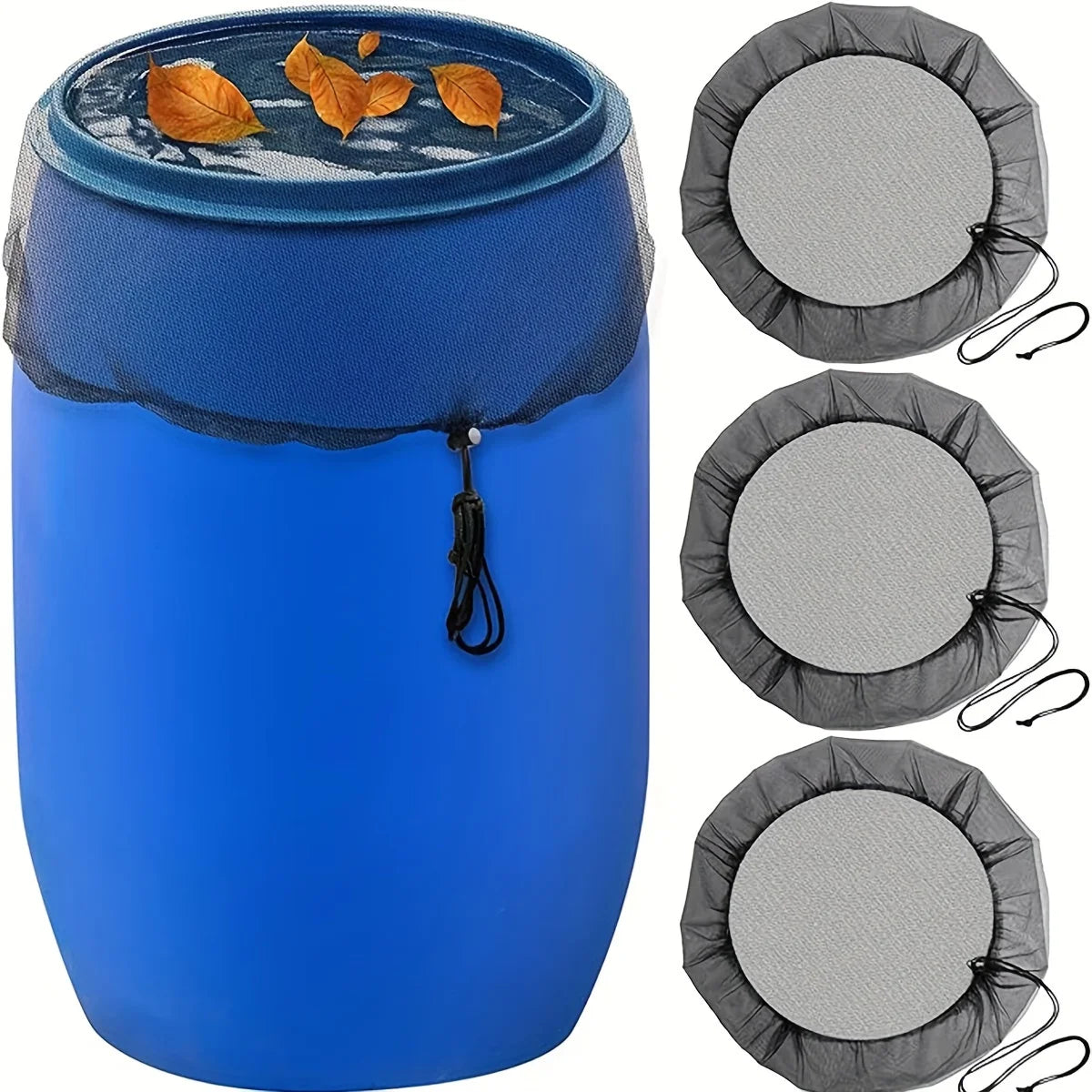 Rain Barrel Screen Cover – Drawstring Netting for Water Collection