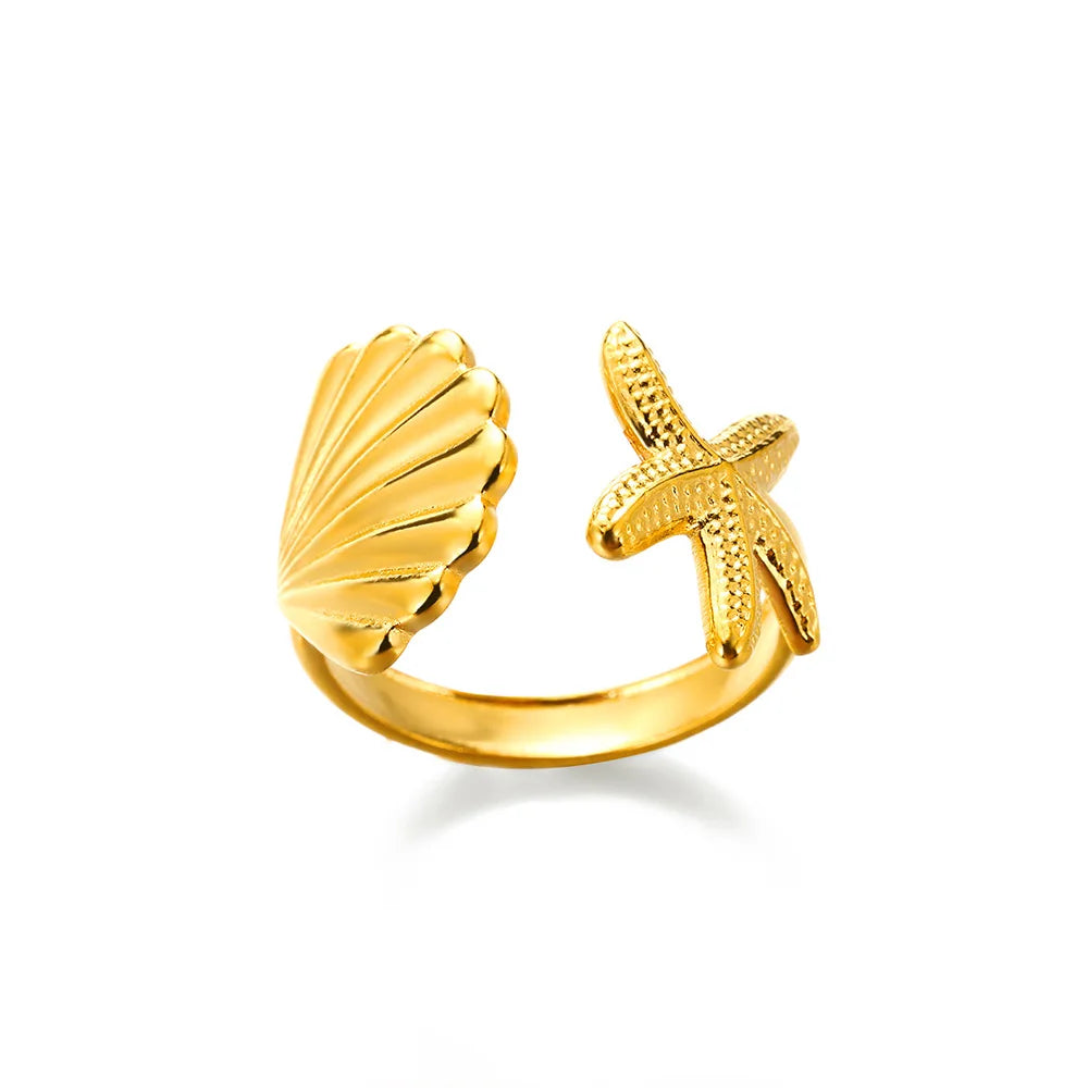 Gold-Color Stainless Steel Ring - Classic Fashion Jewelry - Style Jz5744G / Gold Color