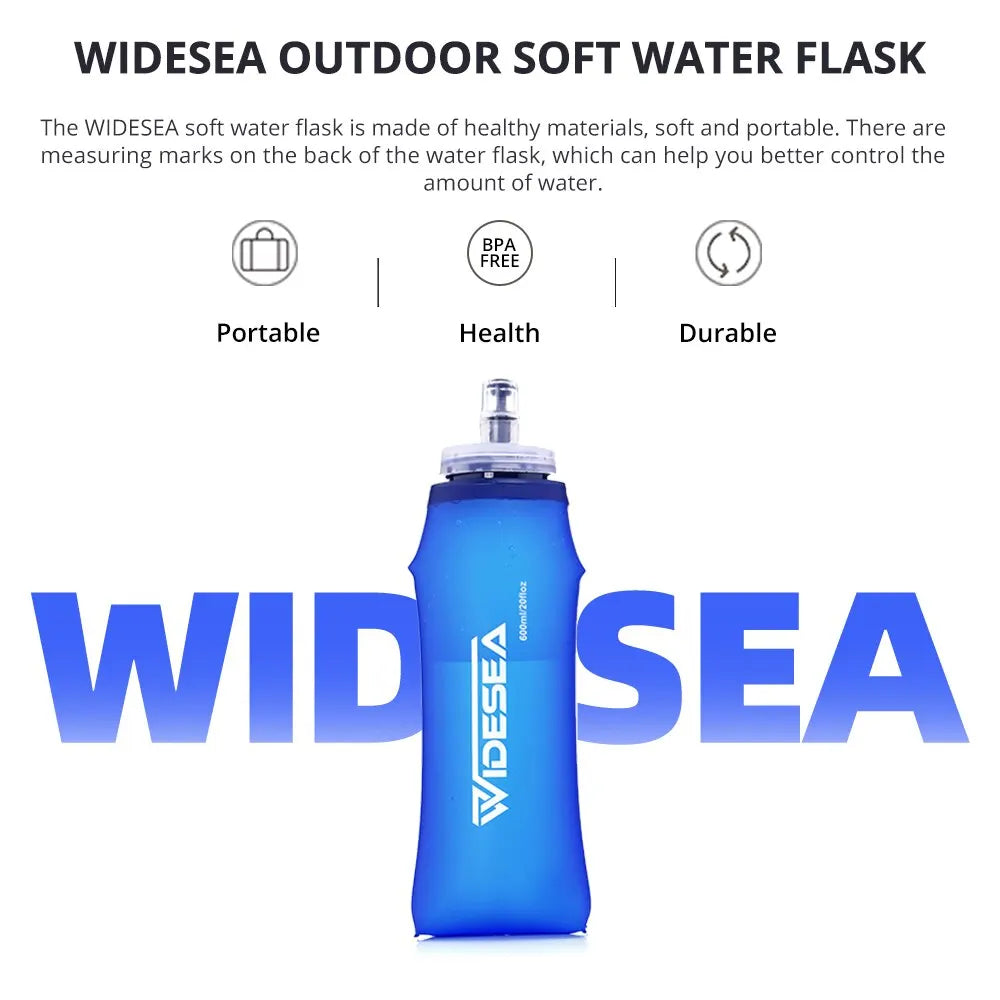 Soft Folding Water Bottle - 600 mL Outdoor Hydration Flask