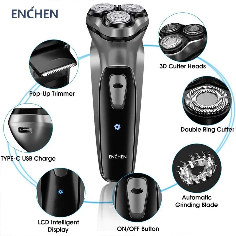 Enchen Blackstone Electrical Rotary Shaver - For Desk or Travel Use