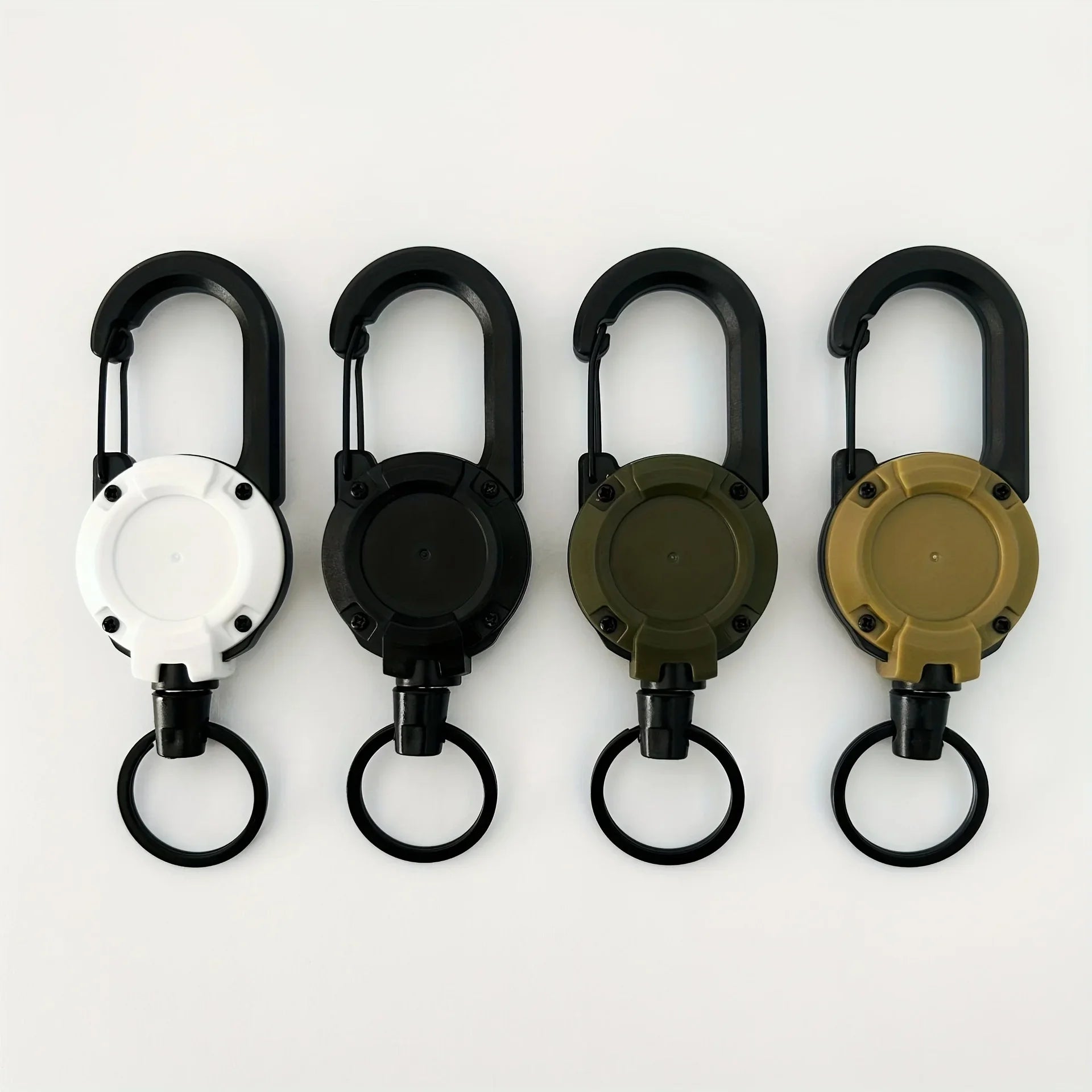 Retractable Badge Reel Keychain - Carabiner Clip for Travel
