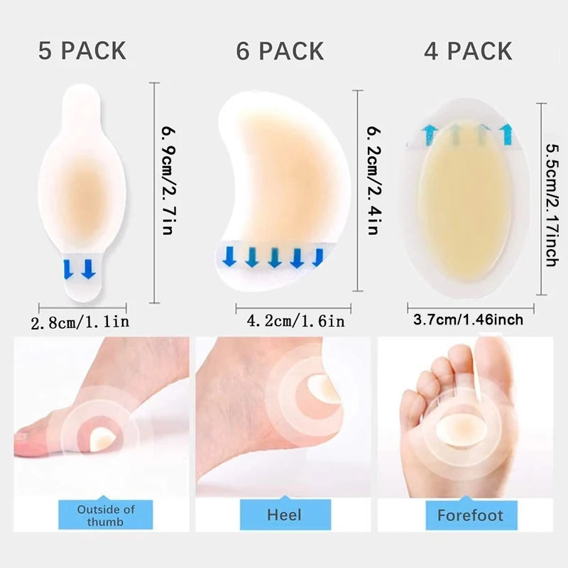 Invisible Heel Grip Patches - 15-Piece Silicone Shoe Liners