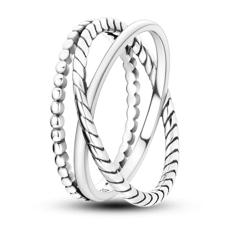 Zircon Geometric Ring - Minimalist Silver-Color Jewelry - Style Kjr084