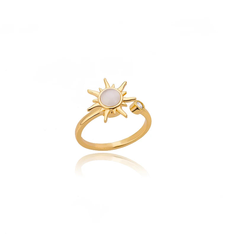 Gold-Color Stainless Steel Ring - Classic Fashion Jewelry - Style Jz3805G-1-Sl21 / Gold Color