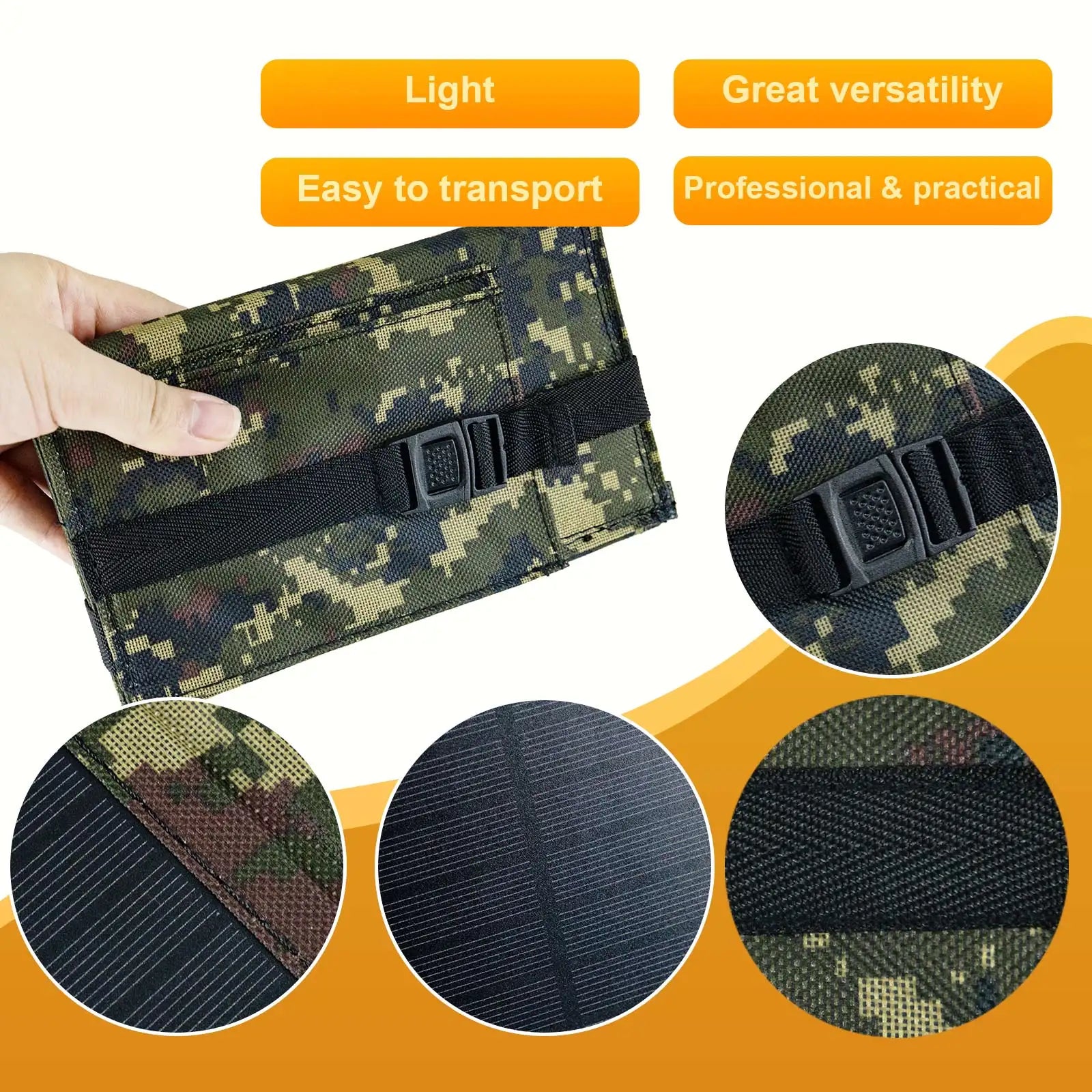 Foldable Solar Panel Charger - 20 W USB Power for Travel