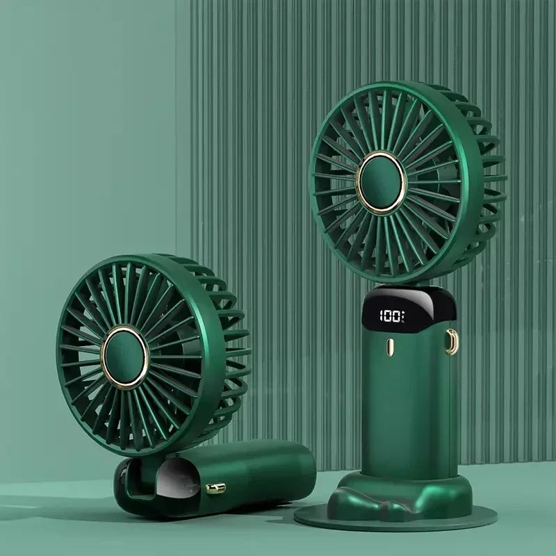 Handheld Personal Rechargeable Fan LED - For Desk or Travel Use