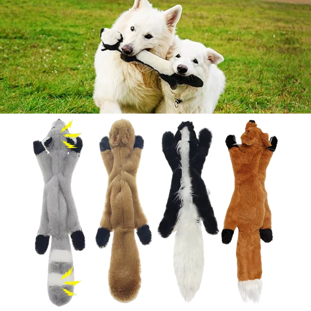 Squeaker Dog Plush Toy - Stuffing-Free Animal Shell for Play