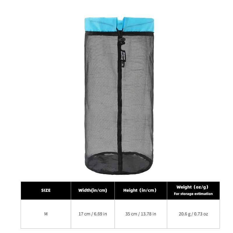 Mesh Stuff Sack Set - Lightweight Drawstring Storage Bags