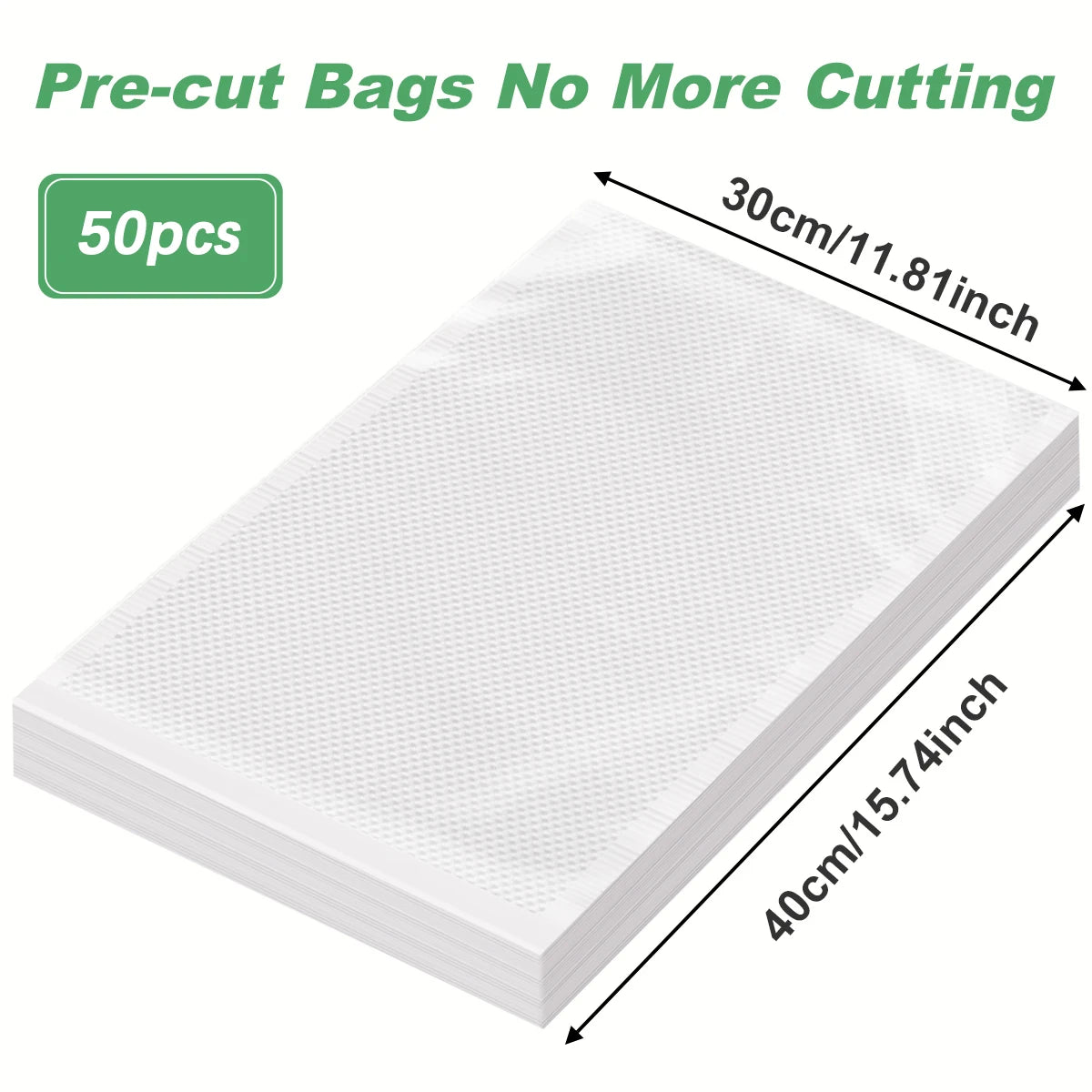 Vacuum Food Bags Sealed Storage - For Kitchen Storage and Prep
