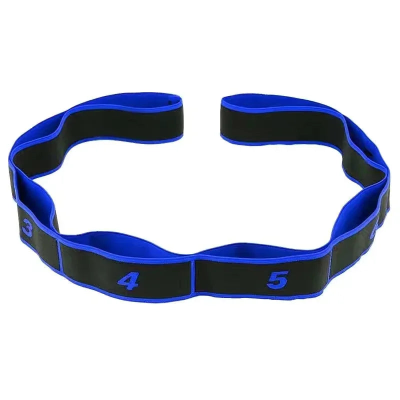 Yoga Stretching Strap - Sectioned Resistance Band for Pilates - Blue