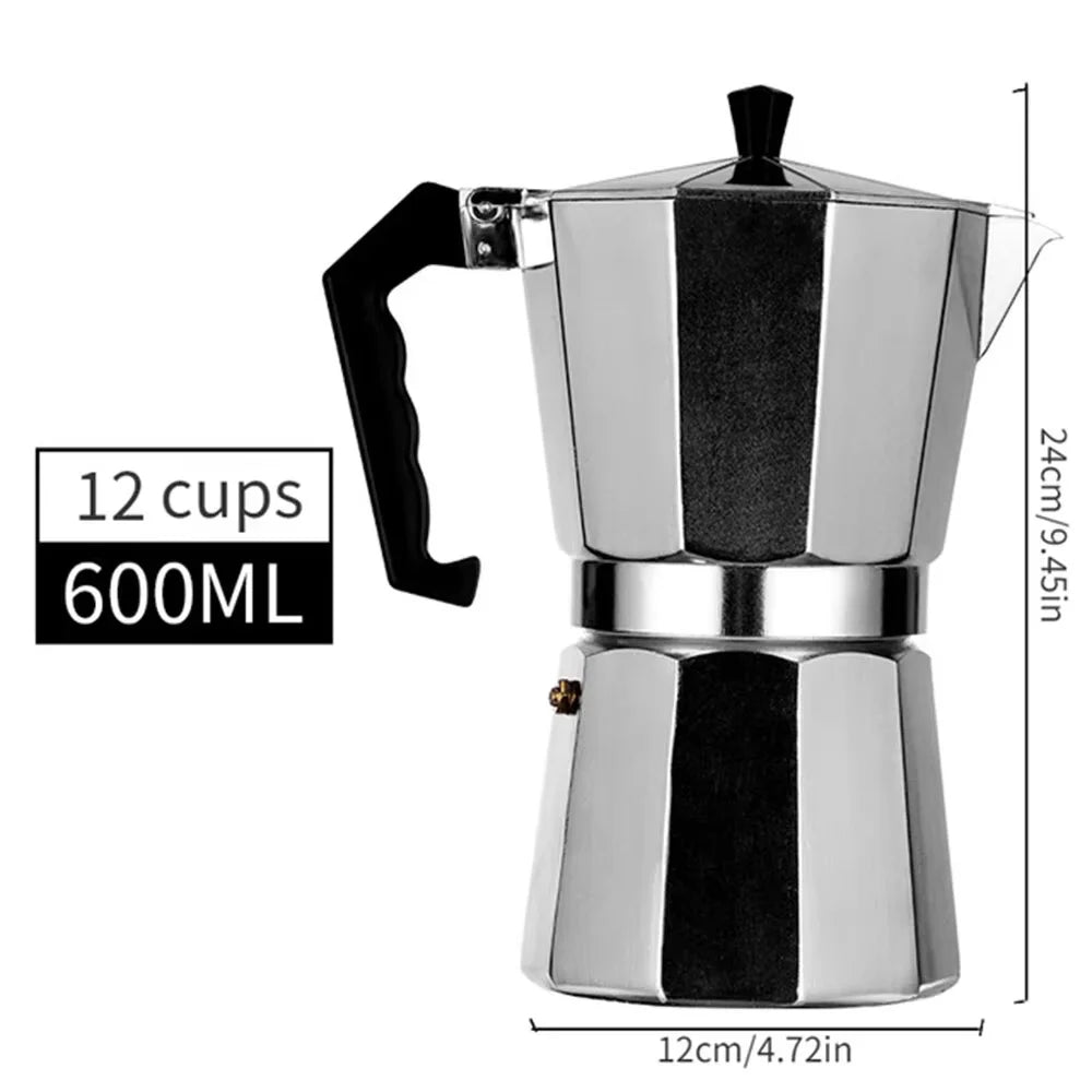 Stovetop Moka Pot - Aluminum Espresso Maker for Home Brewing