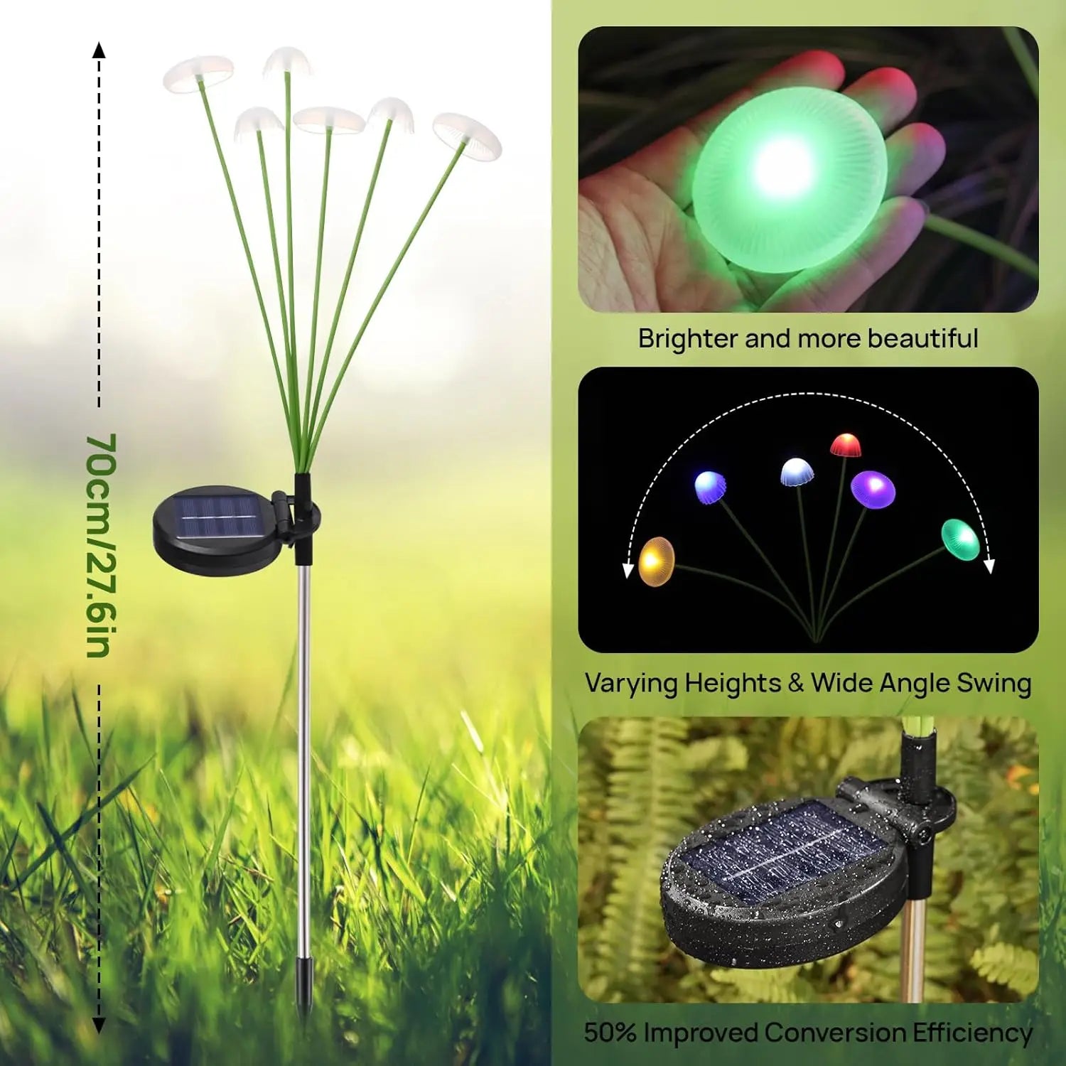 Solar Mushroom Garden Lights – Dual-Mode Ambiance for Patios