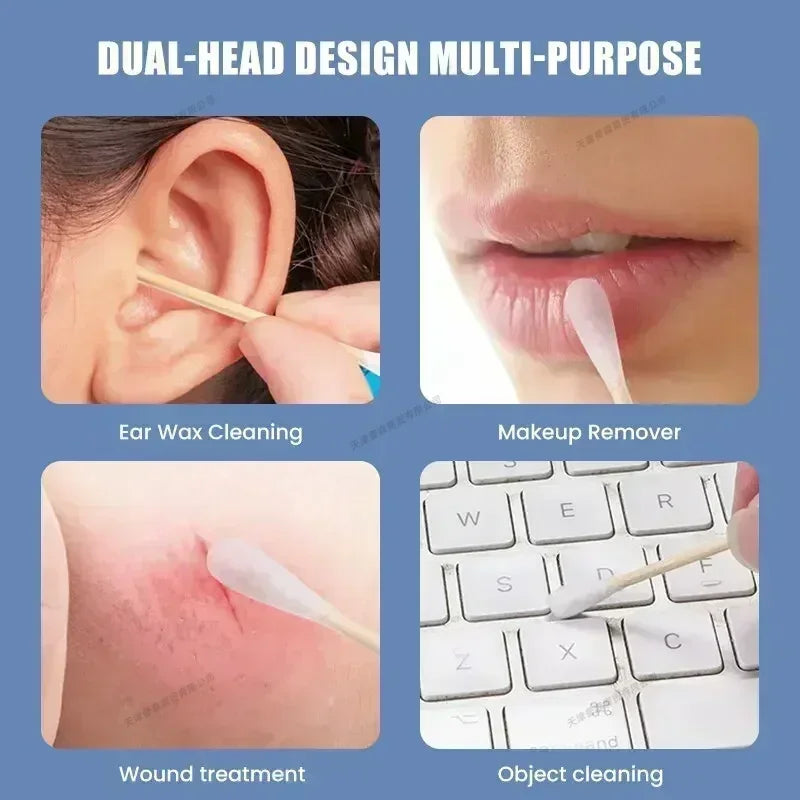 Wooden Cotton Swabs - Multi-Pack Ear and Cleaning Buds