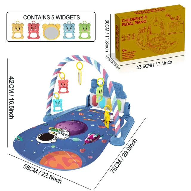 Baby Piano Play Gym - Music Activity Mat With Toy Bar - Set 11