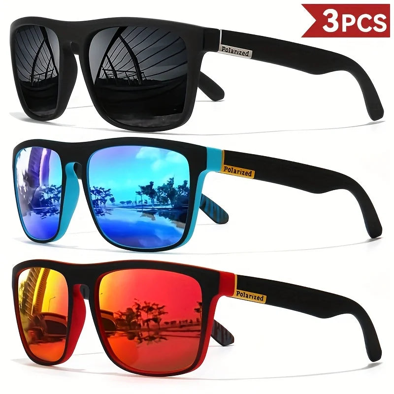 Square Polarized Sunglasses - Driving Eyewear - 3 Pieces-2