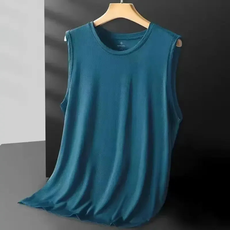 Men's Mesh Tank Top - Lightweight Sleeveless Casual Shirt - Turquoise