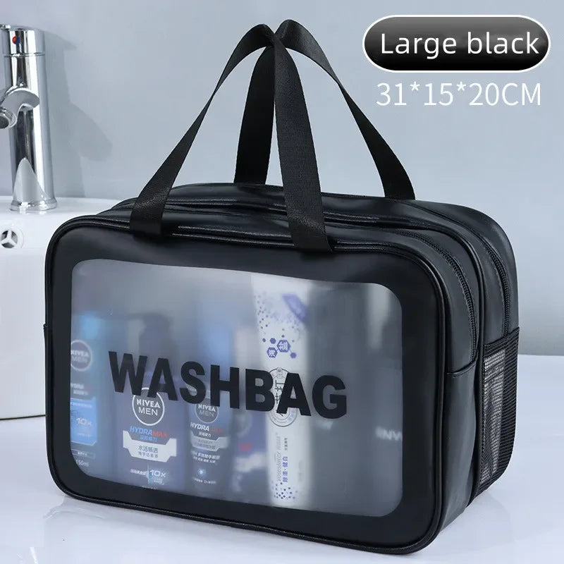 Transparent Travel Makeup Bag – Dry-Wet Storage for Toiletries