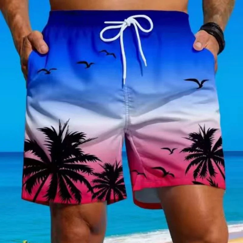 Graffiti Print Swim Shorts - Men's Beach Board Shorts - Image Style 10