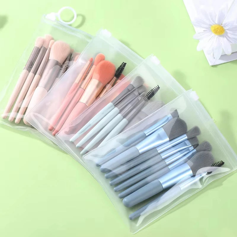 Mini Makeup Brush Set - 8-Piece Foundation and Eye Kit