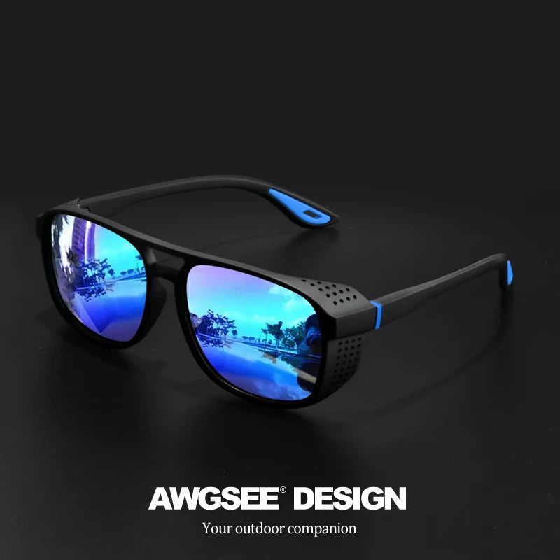 Square Polarized Sunglasses - Driving Eyewear - C3 Blue