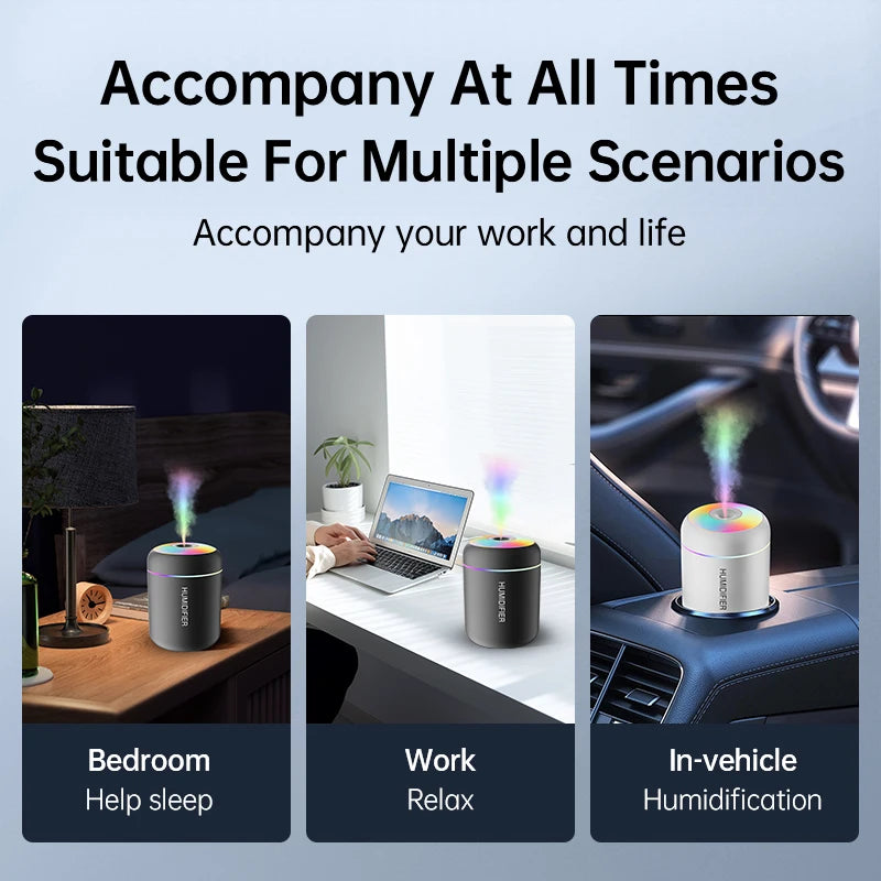 180ml Mini Air Humidifier USB - For Vehicle Storage and Daily Drives