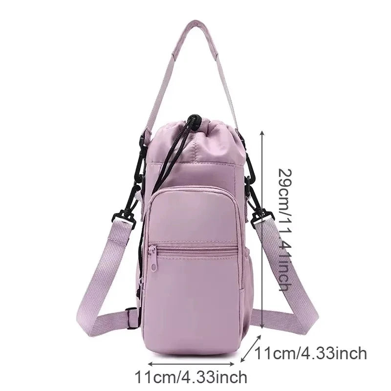 Crossbody Insulated Tumbler Bag - Portable Water Bottle Pouch with Phone Pocket