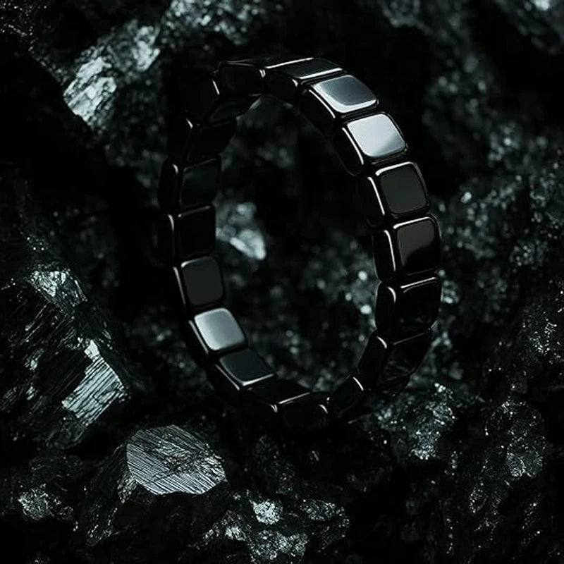 Hematite Beaded Bracelet - Men's Stretch Stone Jewelry