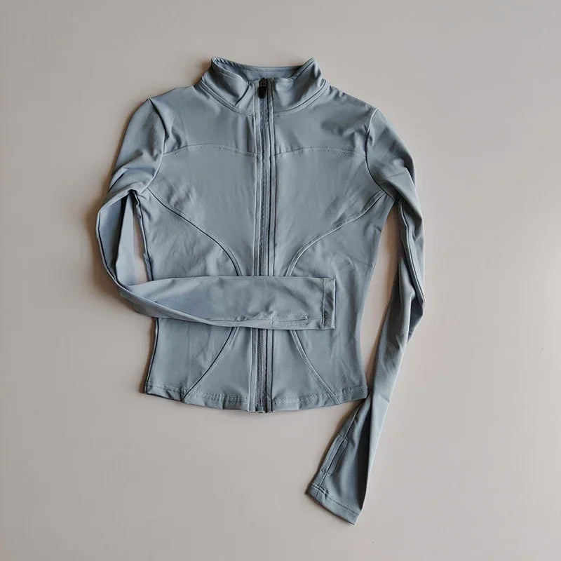 Women's Yoga Zip Jacket - Stand Collar Sports Top