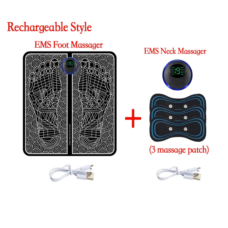 EMS Foot Massager Pad – USB Relaxation Mat with 8 Modes for Home